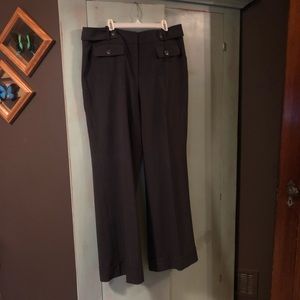 Grey slacks, great front detail